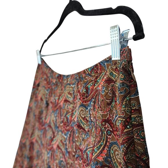 Liz Claiborne Womens Asymmetrical Paisley Print Midi Skirt Size 12 Petite Brown - Picture 3 of 11